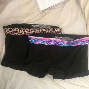 2 PINK yoga shorts